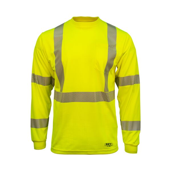 Key ANSI Class 3 Segmented Tape UltraSoft Long Sleeve Pocket Tee 874-C ANSI Class 3 Segmented Tape UltraSoft Long Sleeve Pocket Tee Thumbnail